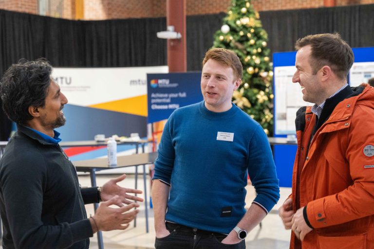 Ali Abdulla (Omicron), Seamus Keane (ESB), and Padraig Wallace (ESB) at the PowerGRID 2025 Conference at Munster Technological University (MTU), Bishopstown Campus, Cork, on January 9, 2025. The conference addresses the challenge of upgrading the electricity grid to meet climate change objectives with renewable energy integration and increasing electrical loads due to the sustainable electrification of transport and heating.

Photo: Joleen Cronin